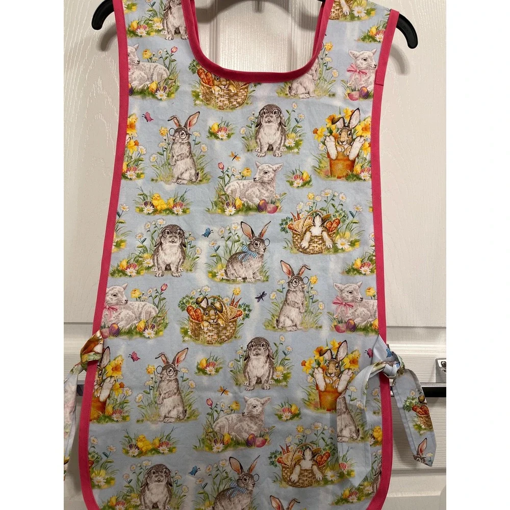 Handmade Bunny Apron Easter Apron: Adult Size XS-XL Spring Smock Apron